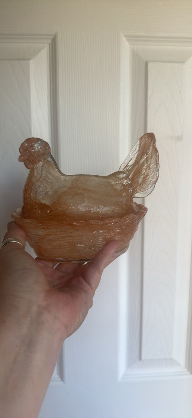 med size glass HON amber swirl